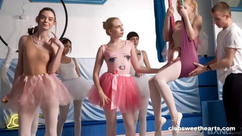 He is the only guy among the group of gymnasts and he is lucky