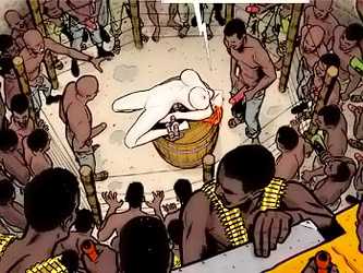 Ripped from their comfortable lifestyle, two college girls endure the most sadistic treatment ever imagined, and discover betrayal in the african dese