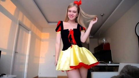 Blonde tight pussy babe solo toy fun in glamour masturbation