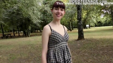 Skinny Brunette Teen First Casting