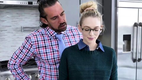 Strict daddy punished horny stepdaughter