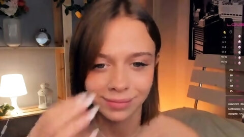 Small titted babe toys her pussy on webcam