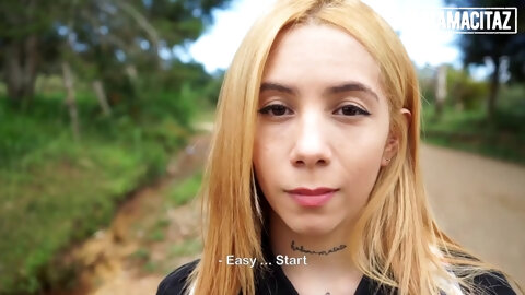 MAMACITAZ - Petite Colombian Blonde Lali Love Gets Stuffed With A Big Dick The Way She Likes It