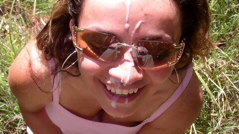 Blonde retro teen sucking cock until getting a facial